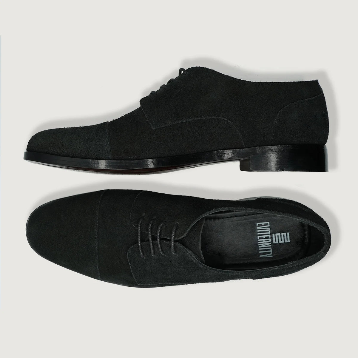 Attorney Derby Black Suede Leather Shoes For Men - Reinforced Heel Counter & Precision Double-Row Stitching Detail