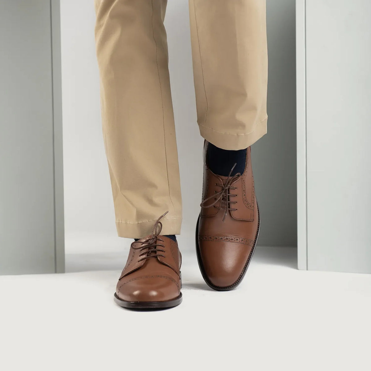 Styled On-Foot Perspective Demonstrating Ankle Fit & Silhouette on Model
