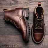 Challenger Whiskey Leather Boots - Reinforced Heel Counter & Precision Double-Row Stitching Detail