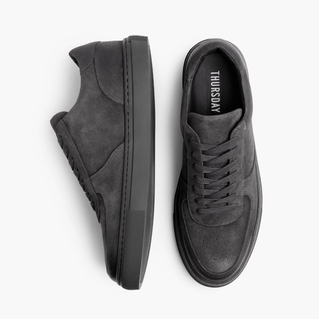 Court Smoke Leather Sneakers - Reinforced Heel Counter & Precision Double-Row Stitching Detail