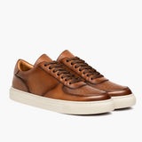 Court Toffee x Off-White Leather Sneakers in White Full-Grain Leather - Lateral Side Profile View | Buy Online