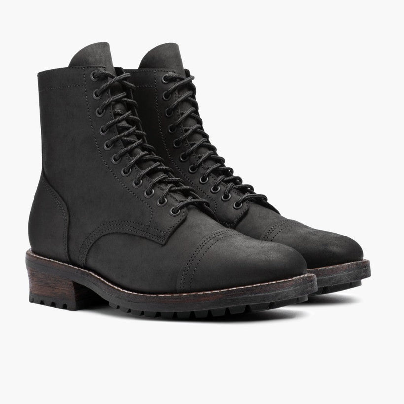 Logger Black Matte Leather Boots