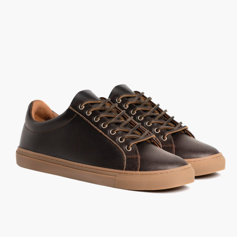 Premier Low Top Cacao Leather Sneakers