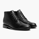 Cadet Black Leather Boots in Black Full-Grain Leather - Lateral Side Profile View | Buy Online