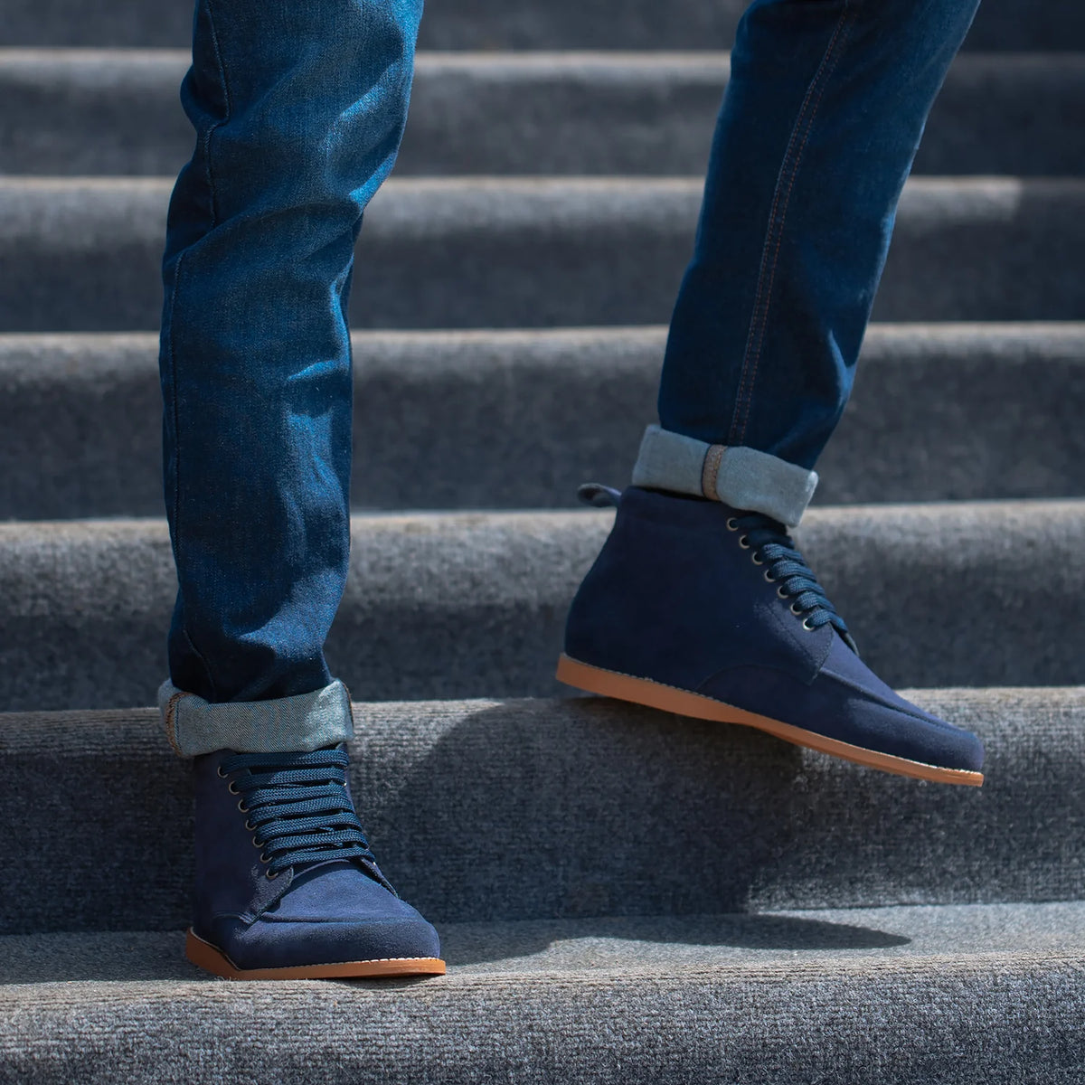 Orlaven Bearman Moc Toe Blue Suede Boots footwear image 10