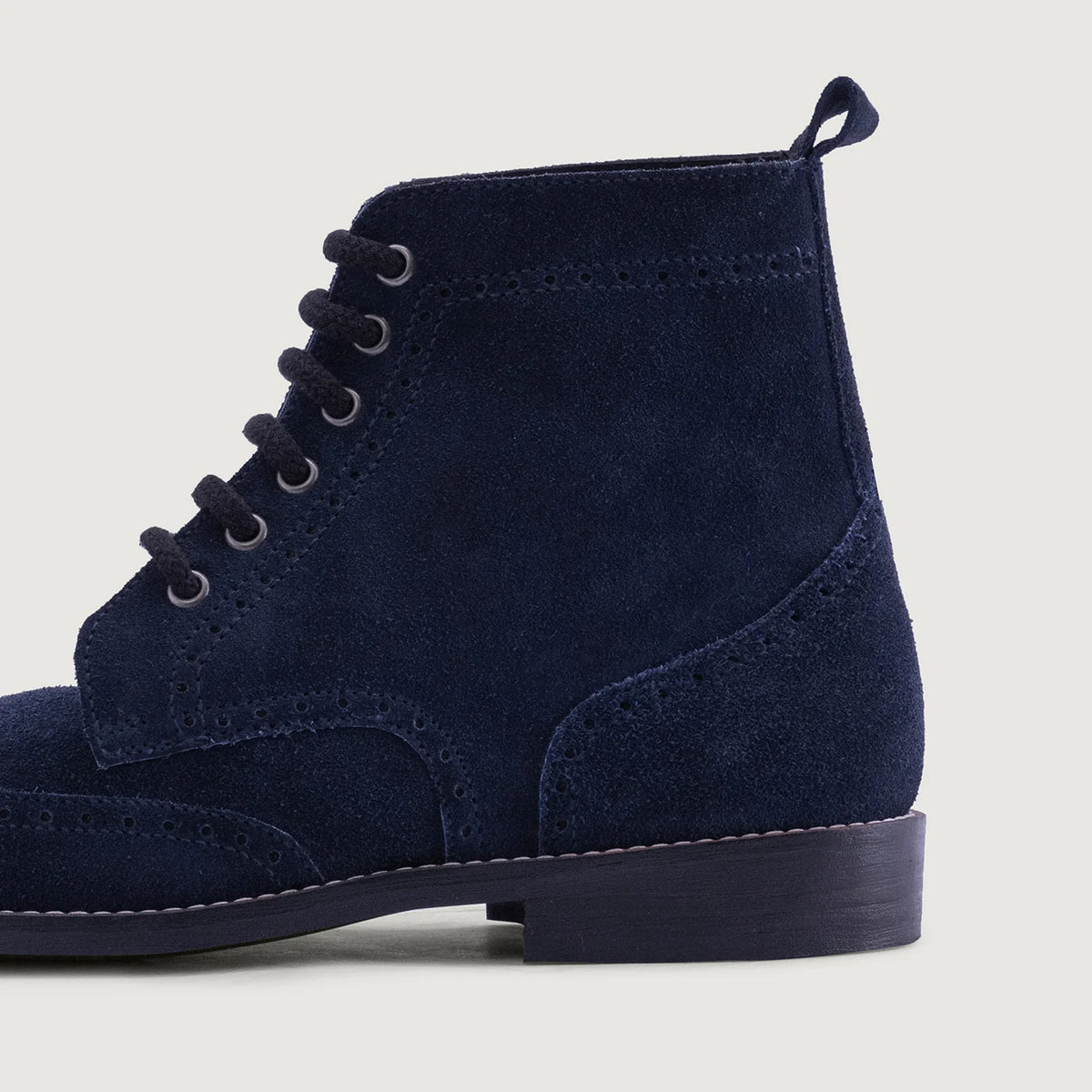 Authentic Goatskin Suede Grain Texture & Heavy-Duty Seam Stitching Detail