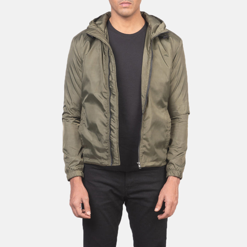 Jimmy Green Hooded Windbreaker Jacket
