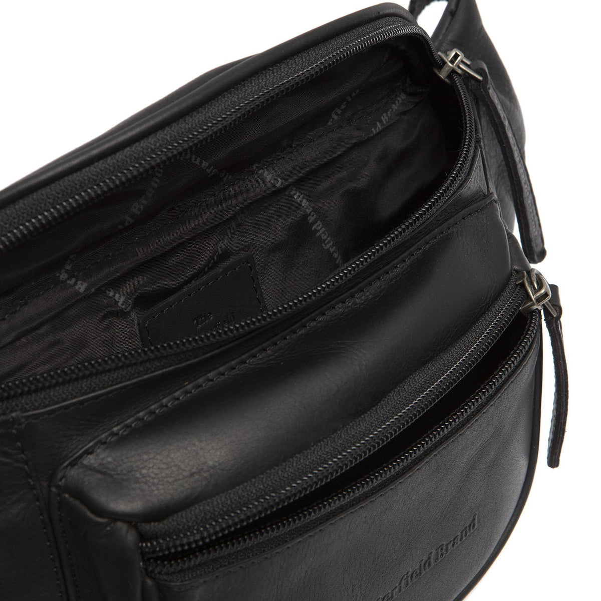 
Solid Antique Brass Hardware & Heavy-Duty Dual Zipper Detail on Jack Full-Grain Leather Belt Bag