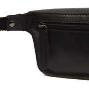 
Solid Antique Brass Hardware & Heavy-Duty Dual Zipper Detail on Toronto Full-Grain Leather Belt Bag
