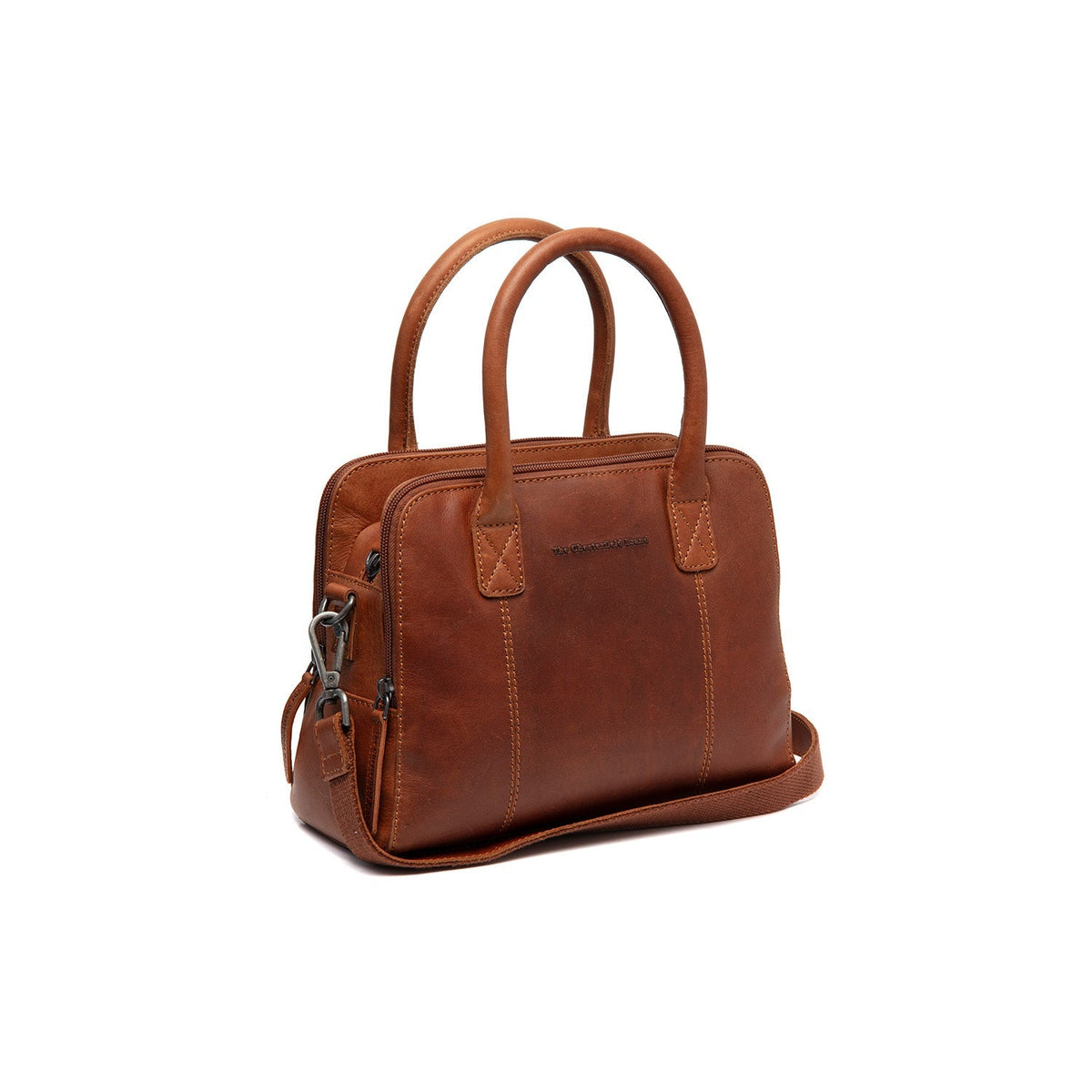 Tailored Rib Cuffs &amp; Hem Craftsmanship Construction Detail on Ezra Full-Grain Leather Handbag