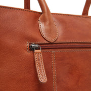 
Cognac Leather Handbag Pergamino, detail view 3