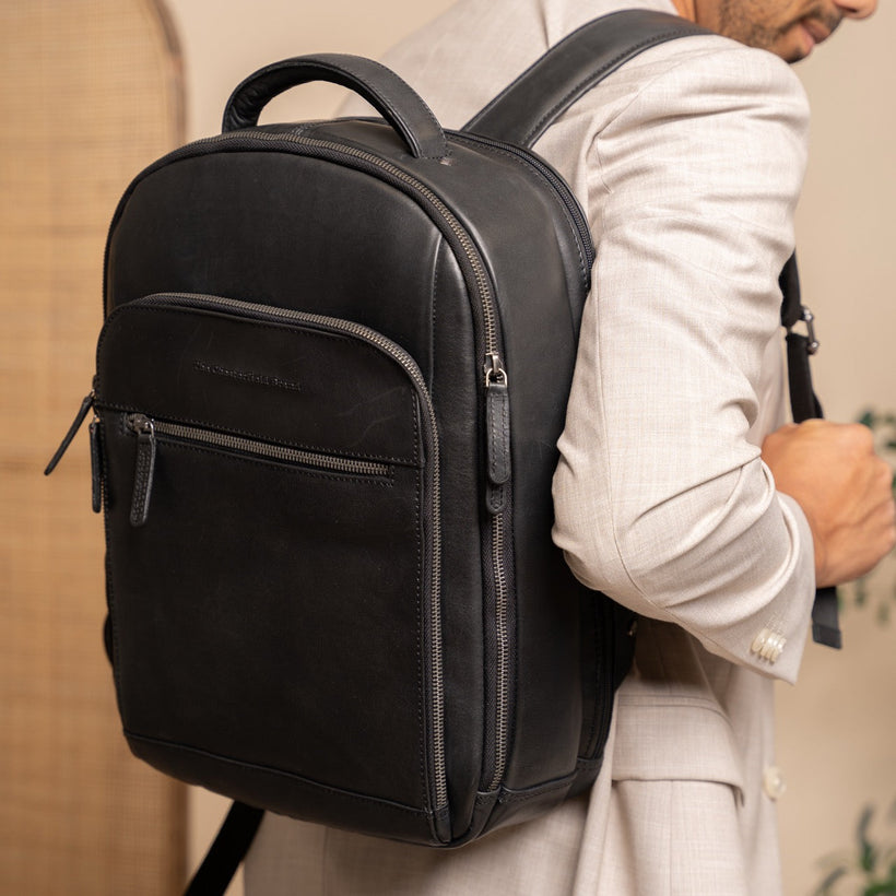 Maggiore Full-Grain Leather Laptop Backpack