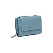 
Sky Blue Leather Wallet Orveta, front view