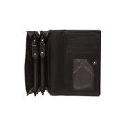 
Classic 100% Full-Grain leather Wallet - Rear Perspective Showing Reinforced Leather Straps & Stitching