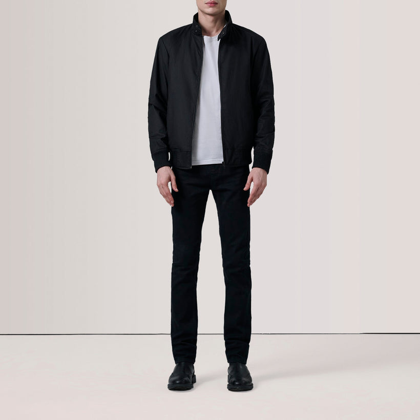 Morrison Black Canvas Bomber Jacket